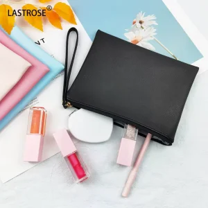 Cosmetic Bag Private Label Small Black White Pink Plain Blank Simple PU Leather Cosmetic Bags