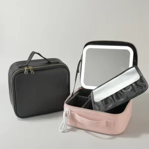 Cosmetic Bag with Mirror Large capacity Cosmetics Portable Travel Professional Storage Bag Makeup Box