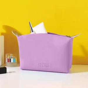 Costom Pure Color Cosmetic Bags & Cases High Quality Cosmetic Bag Pu Leather Cosmetic Bag for Women
