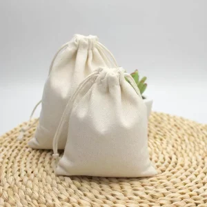 Cotton Canvas Drawstring Small Cloth Bag Logo Printable Canvas Drawstring Bag Rice Package Bag for Promotion