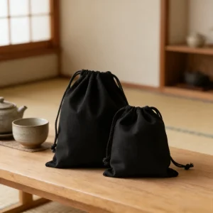 Cotton Drawstring Bag Black White Beige Cotton Natural Cotton Canvas Dust Bag with Logo