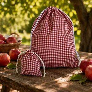Cotton Drawstring Bag for Storage and Gifting with Drawstring Closure