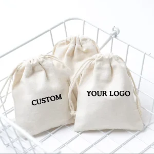 Cotton Drawstring Bags With Logo Canvas Fiber Drawstring Bag White Cotton Square Drawstring Bag