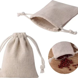 Cotton Fabric Drawstring Bag Drawstring Gift Packaging Bag Grain Storage Bag Cotton and Linen Small Cloth Bag
