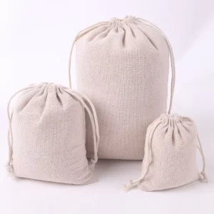 Cotton Fabric Drawstring Drawstring Bag Drawstring Gift Packaging Bag Grain Storage Bag Cotton and Linen Small Cloth Bag