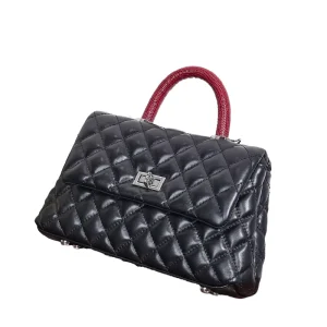 Cowhide Ladies High End Handbag Zip Closure Large Capacity Cotton Chain Bag Universal Temperament Four Seasons Shoulder Bag