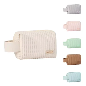 Cream Candy Color Zipper Makeup Cosmetic Bags Travel Pillow Pouch Toiletry Bag Cosmetics PU Bag