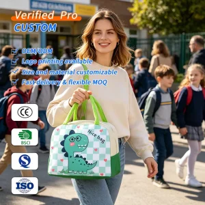 Creative Aluminum Foil Lunch Bag with Thermal Cartoon Insulated Handheld for Student Lunch Box Picnic Daily School Teenager Kid