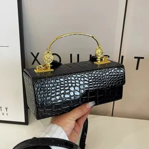 Crocodile Pattern Crossbody Bag Women Fashion Box Design Purses and Handbags Female High Quality Pu Leather Messenger Bags