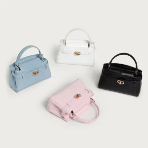 Crocodile Pattern Square Shape Small Handheld Bag for Women High End Shoulder Crossbody Zipper Closure Hidden Zipper Pocket