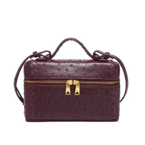 Cross-Border B Brand Hit Ostrich-Grain Lunch Box Bag Shoulder Crossbody Strap Small Square Zipper Closure All-Match