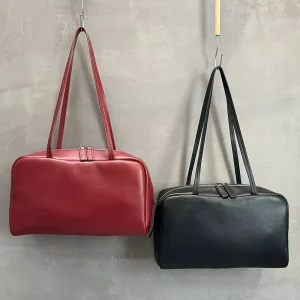 Cross Border Sales of Sheepskin Women’s Shoulder Bags Boston Bags Casual Fashionable Genuine Leather Bags for Women