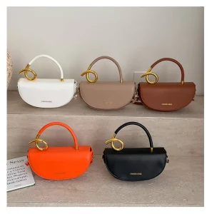 Cross-Border Trendy High-End PU Saddle Bag Handbag Women’s Simple Fashionable Shoulder Crossbody