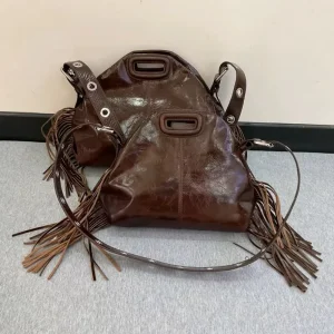 Cross border Exclusive M J High end Tassel Handbag Women’s New Fashion Casual Shoulder Bag Genuine Open Single Polyester