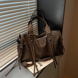 Cross-border Large-capacity Tote Bag Autumn Winter Fashion Chains Cover Shoulder Crossbody Handbag Two Straps Polyester