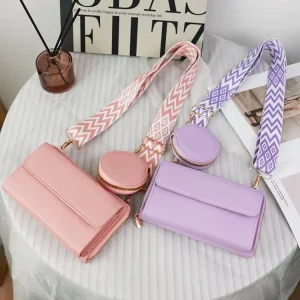 Cross border Popular Crossbody Phone Bag Women Japanese style Niche Design Shoulder Bag Multifunctional Wide Shoulder Strap Bag