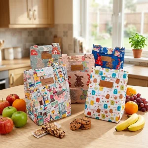 Custom 2 Person Insulated Lunch Bag with Hook and Loop Closure Aluminum Lining Portable Outdoor Use FULAIYA Model FLY2301R091