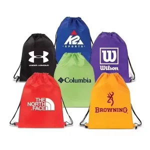 Custom 210D Drawstring Bag String Polyester Gift Bags Sports Drawstring Bags with logo