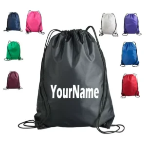 Custom 210D Polyester Drawstring Backpack Sack Pack Bag
