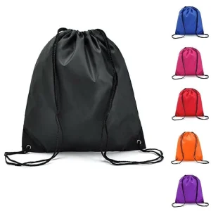 Custom 210D Polyester Drawstring Backpack Sack Pack Bag for Outdoor Sports Travel
