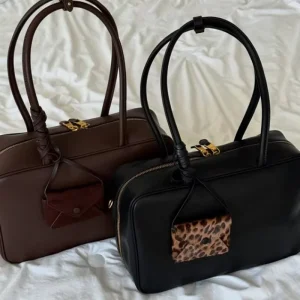 Custom 3D Square Size Structured Double Shoulder Portable PU Leather Soft Smooth Hand Feel Women Ladies Handbag Bag