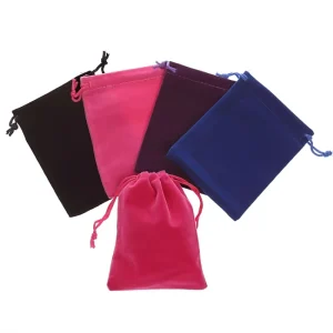 Custom 8*10cm Velvet Jewelry Pouches with Drawstring Suede Packaging Bag for Bracelets Bangles Necklaces Rings Gift Giving