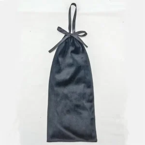 Custom Black Faux Suede Gift Pouch Velvet Drawstring Bag Jewelry Packaging Display Pouch Bag with Logo