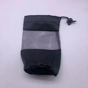 Custom Black Reusable Eco-friendly Mesh Drawstring Pouch Bag with Screen Printing for Industrial Promotion Use
