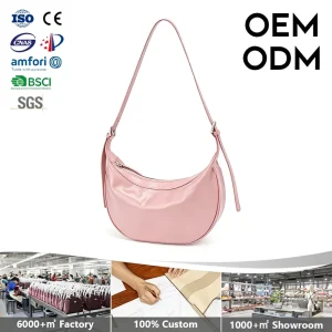 Custom Brand Women’s Fashion Crossbody Designer Shopping Casual Vegan PU Leather Portable Zip Closure Bag