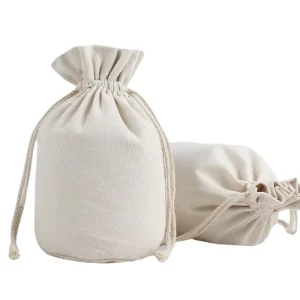 Custom Canvas Foldable Drawstring Pouch Letter Pattern Logo Print Small Tote Gift Bag 12oz Cotton Eco Reusable Bulk Shopping Bag
