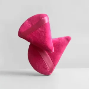 Custom Color and Shape Durable Tear Resistant Cosmetic Puff Washable Triangle Hand Sewn Makeup Puff