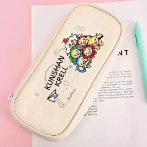 Custom Cute Oxford Fabric Digital Printing Pencil Case with Zipper for Makeup Brushes Tissues and Cosmetics Schools and Offices Use