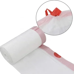 Custom Design Eco Friendly Recyclable Embossed Square Bottom LDPE HDPE Drawstring Garbage Bags 5/13/30/39 Gallon Heavy Duty