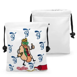Custom Design PU Leather Golf Valuables Pouch Embroidery Logo Golf Accessories Bag Drawstring Golf Ball Pouch Bag