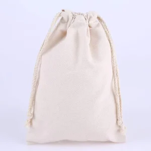 Custom Drawstring Bag With Logo Small Cosmetic Canvas Drawstring Bag Makeup Gift Cotton Drawstring Bag Custom Logo Printed
