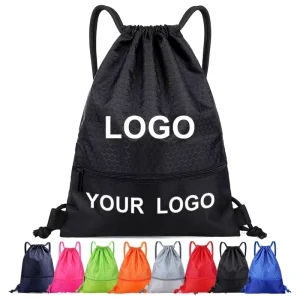Custom Drawstring Bags with Logo Nylon Drawstring Bag Outdoor Drawstring Sports Backpack Draw String Bag