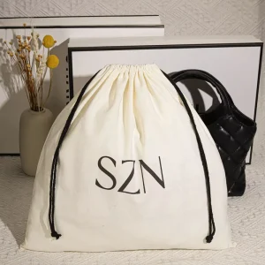 Custom Drawstring Cotton Dust Bag for Cover Handbag Organic Recyclable Clothes Shoe Purse Luxury Cotton Muslin Pouch