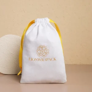 Custom Drawstring Cotton Jewellery Pouch Packaging Cotton Gift Pouches with Logo