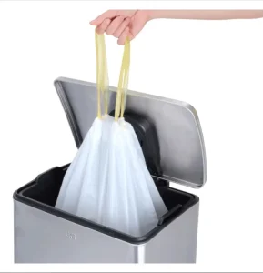 Custom Eco Friendly Drawstring Plastic Trash Bag Recycling Garbage Bag with Roll Drawstring