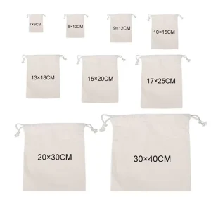 Custom Eco Friendly Water Resistant Reusable Cotton Drawstring Bag Small Size Custom Logo Gift Packaging Dust Bag