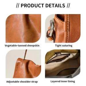 Custom Fashion Luxury Vintage Cowhide Genuine Leather Ladies Handbags Women’s Messenger Bags for Outdoor Daily Use