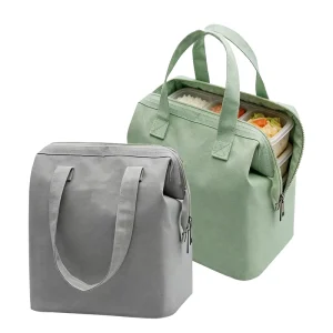 Custom Fashion Simple Bento Freezer Bag Lunch Tote Aluminum Foil Insulated Food Cooler Bag With Letter Pattern For Picnic Travel