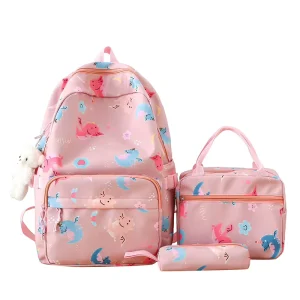 Custom Fashion Waterproof Zipper Backpack with Lunch Bag Set for Students 20-36L Capacity Unisex Daypack