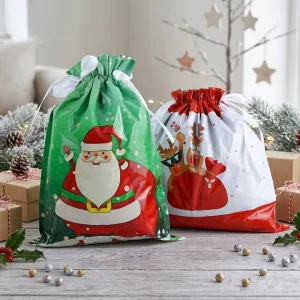 Custom Festive Gift Bag Christmas Gift Bags Waterproof Reusable Drawstring Pouch