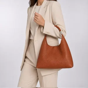 Custom Genuine Leather Handbag Women Soft Hobo Shoulder Bag Private Label Brown Purse OEM ODM Factory