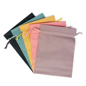 Custom Gravure Printed Moisture Proof PE CPE Frosted Apparel Storage Bag with Valve and Drawstring Closure