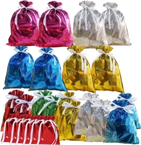 Custom Holiday Drawstring Gift Bag Christmas Gift Bags Waterproof Festive Package