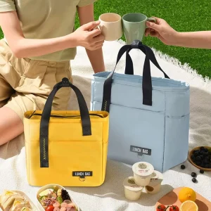 Custom Insulation Lunch Bags for Adults Polyester Outdoor Picnic Cooler Bag Waterproof Fresh-Keeping Insulated Bento Bag Food