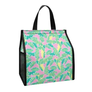 Custom Island Fashion Hawaii Banana Leaves Print Waterproof Portable Lunch Cooler Bag With Mesh Bag Print on Demand