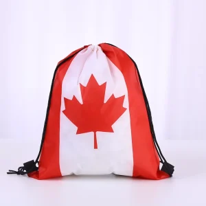 Custom LOGO Canada Country Flag Drawstring Bag Puerto Rico Drawstring Bag